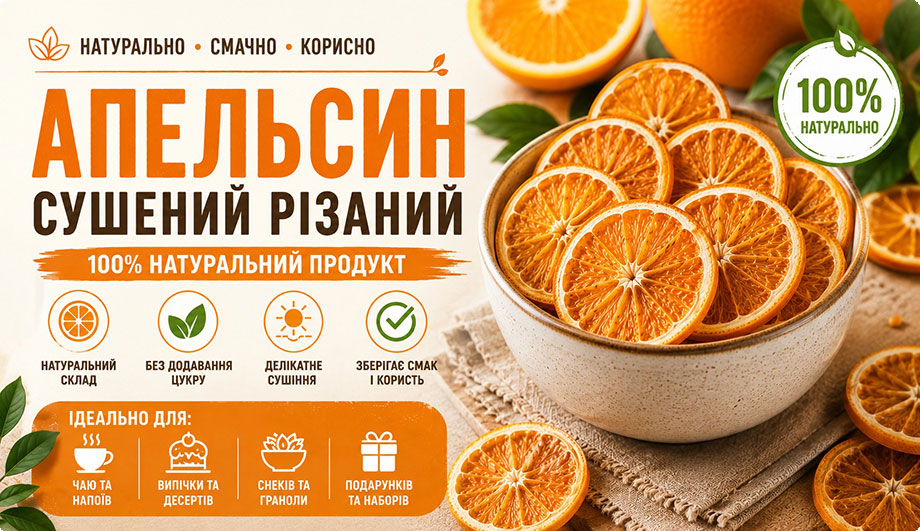 Апельсин сушений різаний