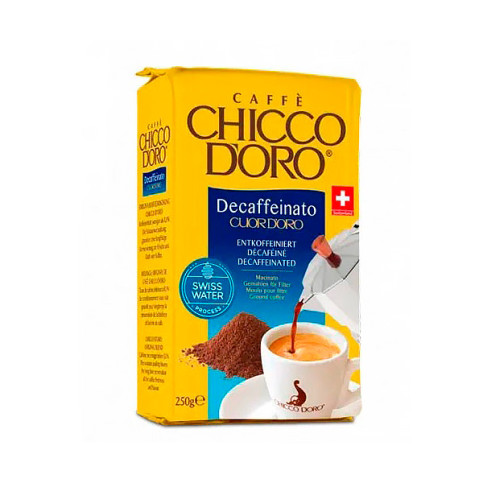 Кава мелена без кофеїну Chicco D'oro Decaffeinato, 250г Кава мелена без кофеїну Chicco D'oro Decaffeinato, 250г